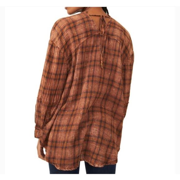 Free people One Of the boys oversized plaid button-down shirt - Picture 3 of 9